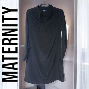 GAP maternity minimalist discreet Chic black dress office night out goth XS